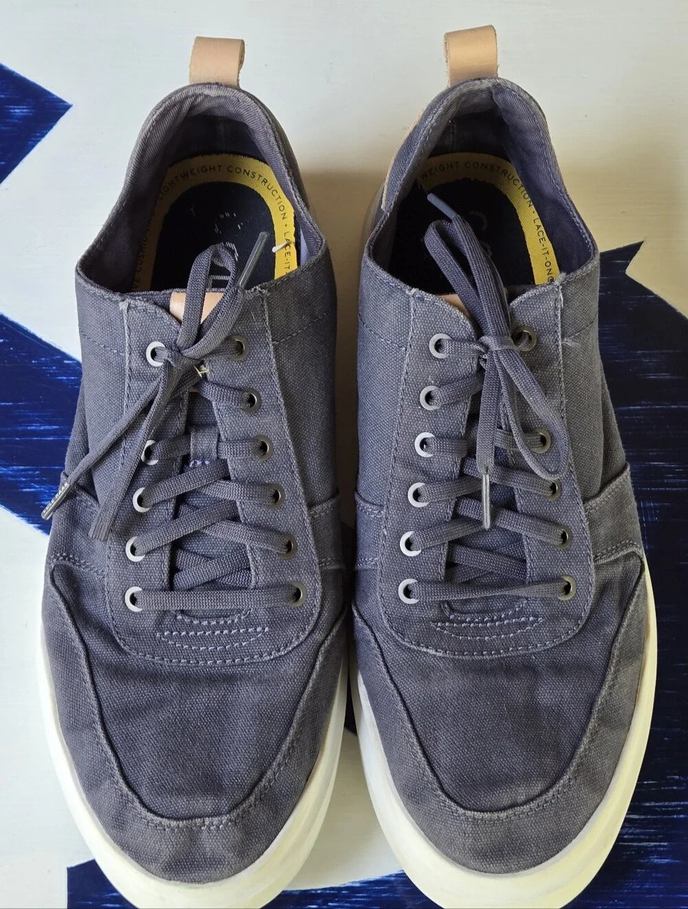Cole Haan GrandPro Rally Canvas Lace-Up Blue Court Sneakers Size US 12